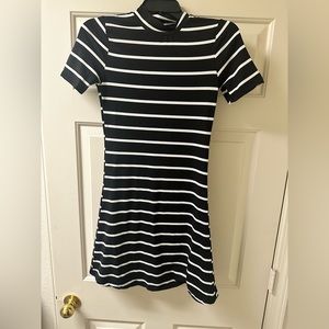 Black with white stripes dress